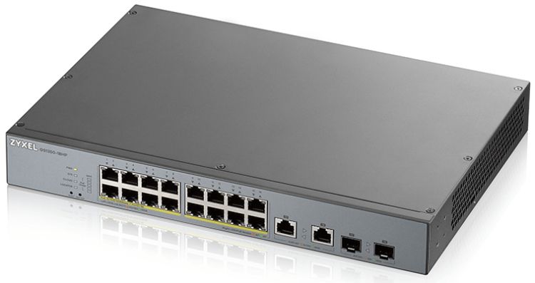 Коммутатор Zyxel GS1350-18HP L2 PoE + switch for IP cameras, 16xGE PoE +, 2xCombo (SFP / RJ-45), PoE budget 250 W, power transmission distance up to 250 m, auto- GS1350-18HP-EU0101F GS1350-18HP-EU0101F #4