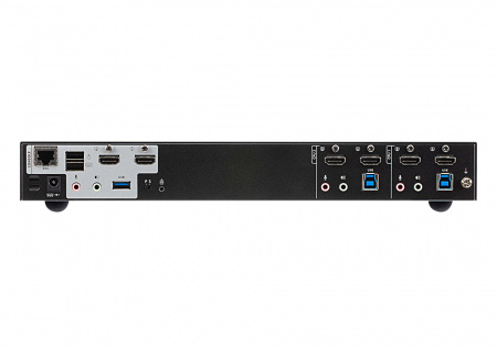 KVM-переключатель ATEN KVM AUDIO+USB 3,1 Gen1, 1> 2 блока/порта/port USB с 2 вых,HDMI, со шнурами HDMI/AUDIO*4шт+USB*2шт, (макс,разр 4096x2160/3840x2160 60Hz 4:2:0;консоль упр,-USB;2 порт,HUB USB Gen 3,1) CS1842-AT-G CS1842-AT-G