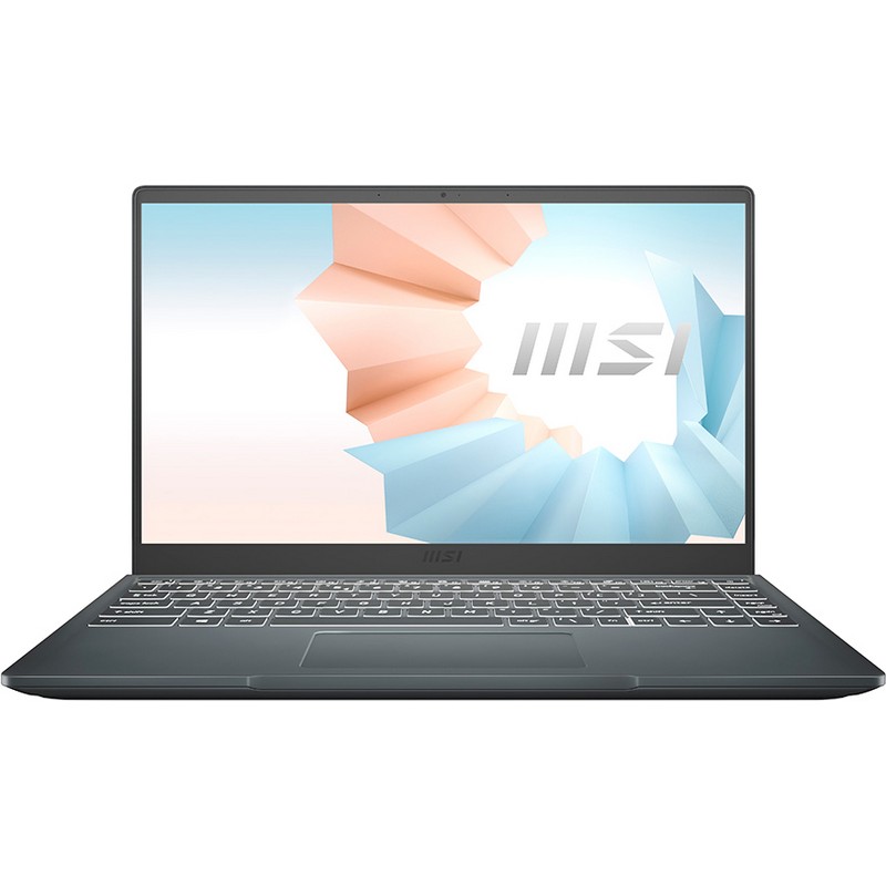 Ноутбук MSI Modern 14 B10MW-455XRU 14"(1920x1080 (матовый) IPS)/Intel Core i5 10210U(1.6Ghz)/8192Mb/512PCISSDGb/noDVD/Int:Intel UHD Graphics/Cam/BT/WiFi/war 1y/1.2kg/Carbon Grey/DOS 9S7-14D114-455 9S7-14D114-455