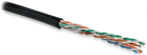 Кабель Hyperline (500 м) витая пара U/UTP, кат.5e, 4 пары (24 AWG), одножильн. (solid), с металл. тросом, внешний, PE, -40°C - +60°C, черный - гарантия: 15 лет компонентная UUTP4-C5E-S24-OUT-PE-BK-500 UUTP4-C5E-S24-OUT-PE-BK-500