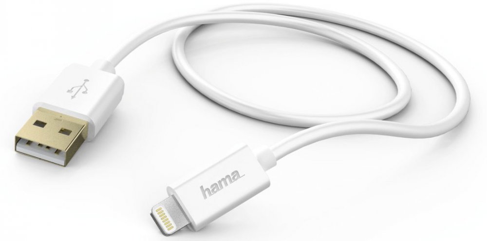 Кабель Hama GoldMFi, Lightning (m) USB A(m) 1.5м белый 00173640 00173640