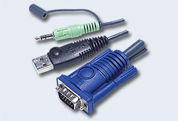 KVM переключатель ATEN VGA/SVGA+KBD+MOUSE, 1> 2 блока/порта USB, со встр. KVM-шнурами USB 2x0.9м CS62US-A7 CS62US-A7