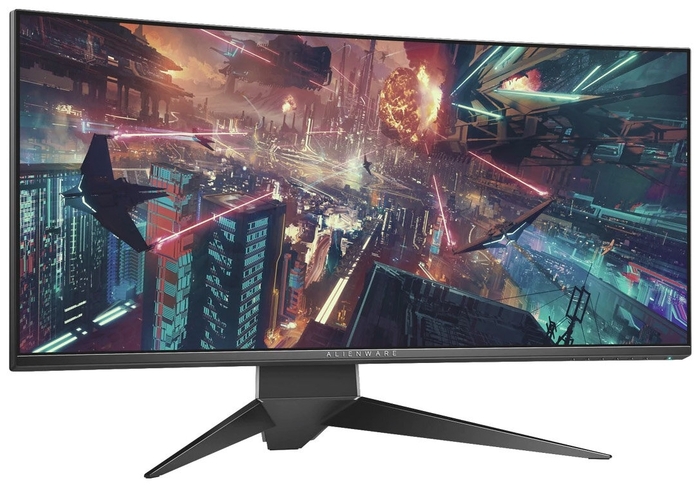 Монитор Dell 34.1" AW3418DW, Curved, IPS, 3440x1140, 4ms, 300cd/m2, 1000:1, 178/178, Height adjustable, Swivel ,HDMI, DP, 4xUSB 3.0, Alien FX Lightning, G- 3418-7056 3418-7056