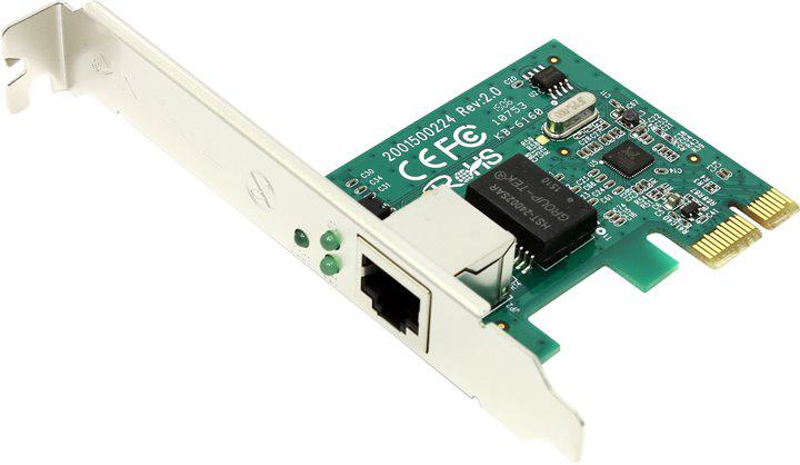 Гигабитный сетевой PCI Express-адаптер, чипсет Realtek RTL8168E, 1 порт RJ45 10/100/1000 Мбит/с с автосогласованием, Авто-MDI/MDIX RTL8168E