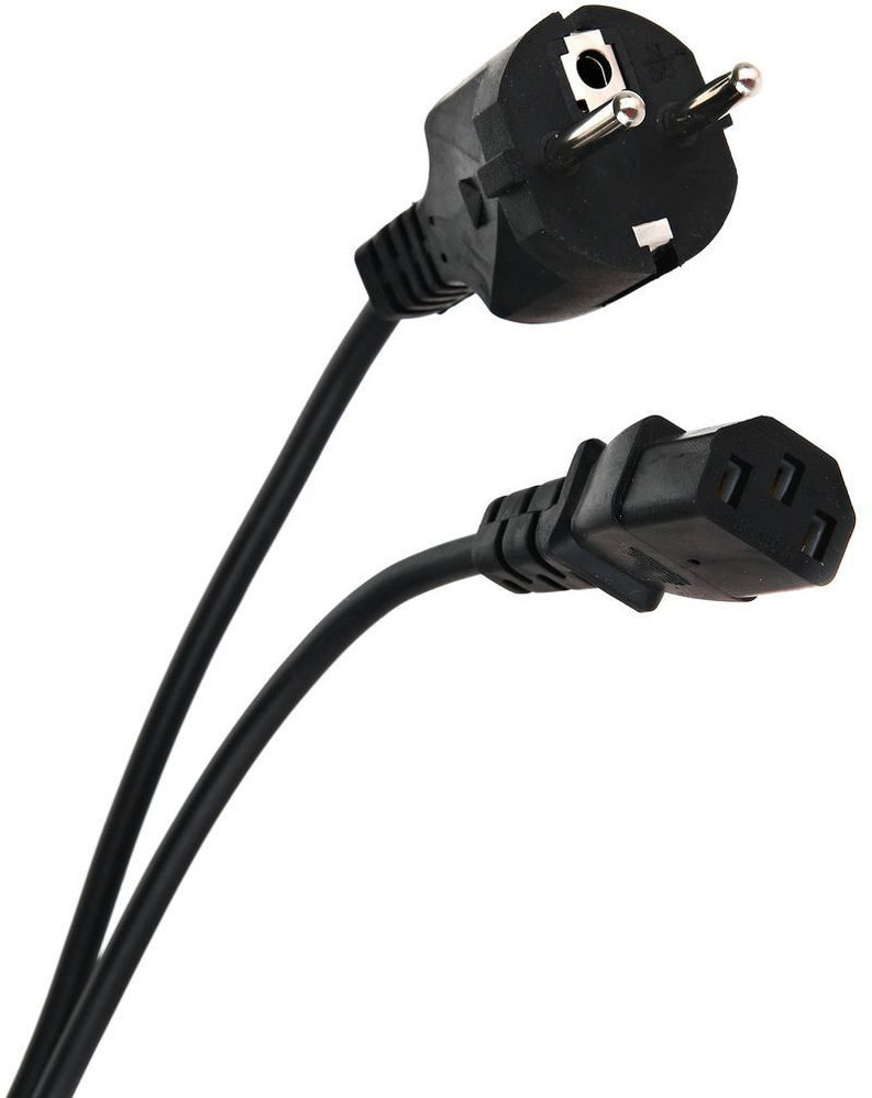 Кабель питания VCOM компьютер - розетка 220V <3.0м> (Европейский стандарт) TP021-3.0-BK TP021-3.0-BK