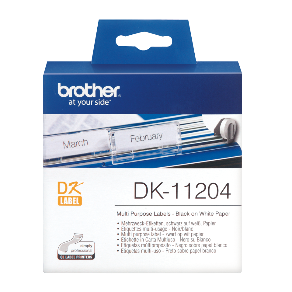 Этикетки Brother DK11204 самоклеящиеся бумажные белые 17х54 мм (400 шт.) DK11204 DK11204