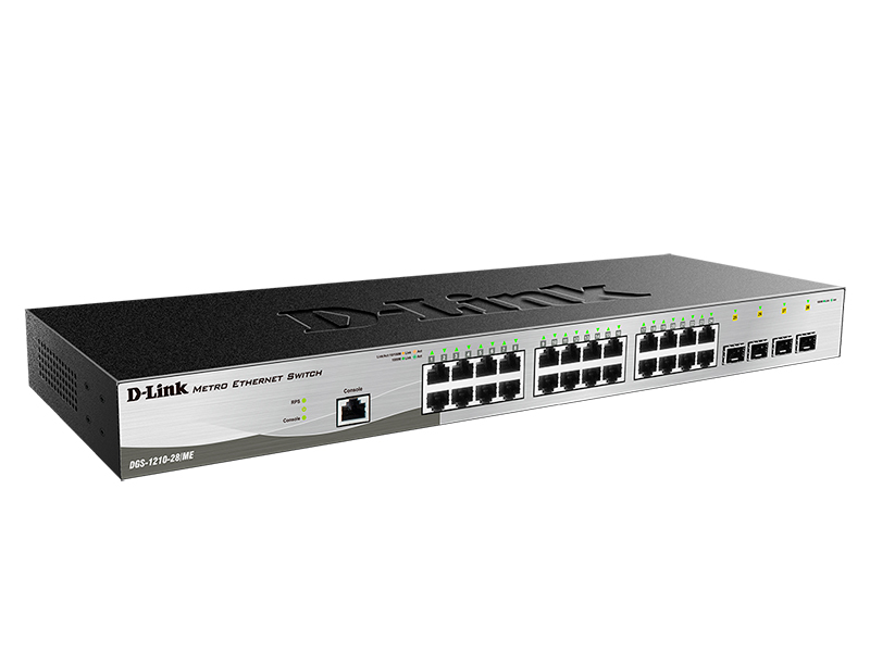 Управляемый коммутатор DGS-1210-28 D-Link 2 уровня с 24 портами 10/100/1000Base-T и 4 портами DGS-1210-28