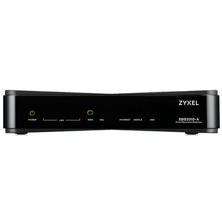 Маршрутизатор Zyxel SBG3310-A 4xWAN (1хRJ-45 GE, 1xRJ-11 ADSL2+/VDSL2 Annex A, 1xLAN/WAN GE, support 3G/4G USB modems), 3xLAN GE, 2хUSB2.0, 20 VPN SBG3310-A-ZZ0101F SBG3310-A-ZZ0101F