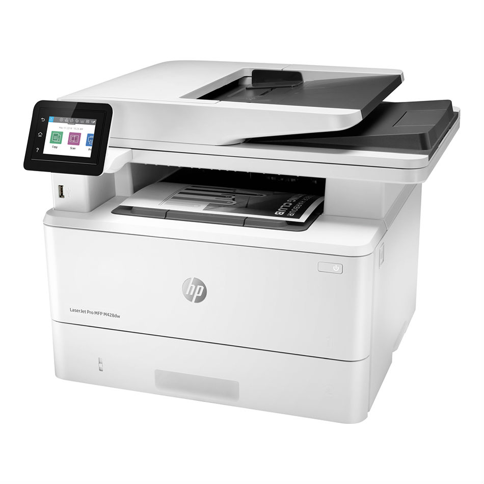 МФУ HP  LaserJet Pro M428dw(Pr/Scan(1200x1200)/Copier, A4, 1200dpi, 38ppm, 512Mb+512Mb flash, 2лотка(250+100л), АПД(29ppm) на 50л, Двухсторонняя печать, Сенсорный дисплей 6.9 см, печать/сканирование с USB носителем, ePrint, беспроводная сеть 802.11b/ W1A31A