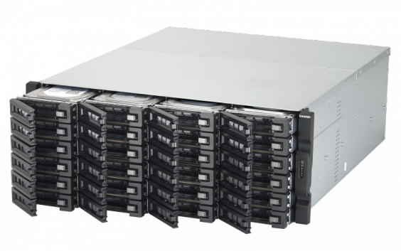 Сетевой RAID-накопитель QNAP 24 отсека SAS 12 Гб/c, кэш mSATA 256 ГБ, 19", 2БП, Xeon E3-1246 v3 3,5 ГГц, 8 ГБ ECC DDR3 TVS-EC2480U-SAS-RP-8GE TVS-EC2480U-SAS-RP-8GE
