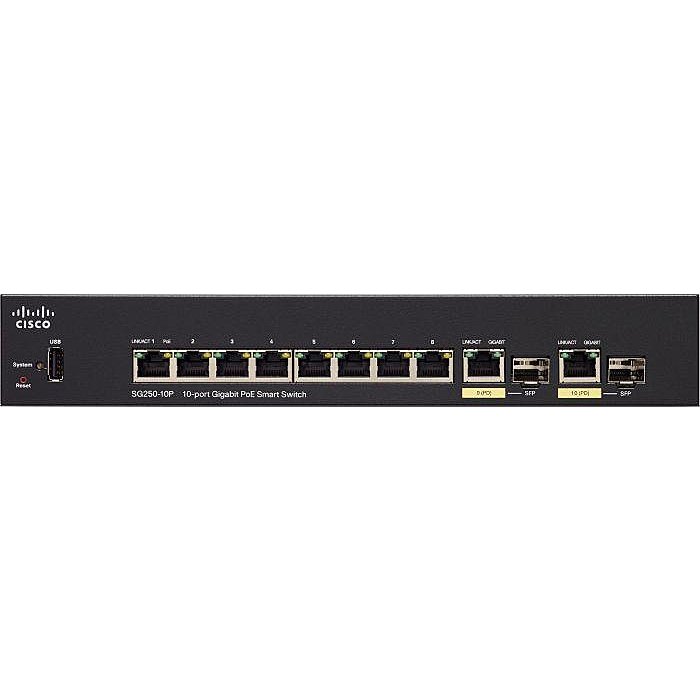 Коммутатор Cisco SG250-10P 10-port Gigabit PoE Switch SG250-10P-K9-EU SG250-10P-K9-EU