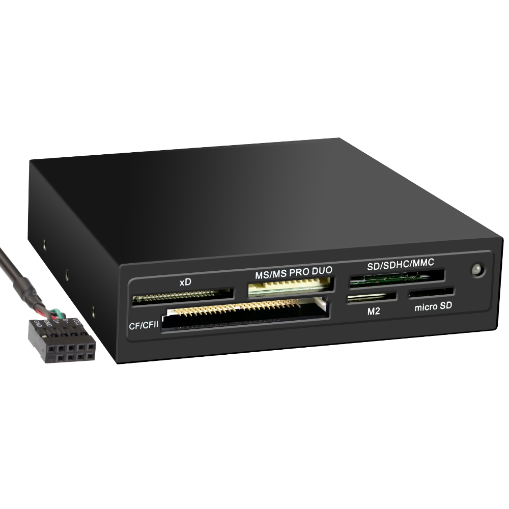 Устройство чтения карт памяти USB 2.0 Card reader SD/SDHC/MMC/MS/microSD/xD/CF, 3.5" (черный) GR-116B GR-116B