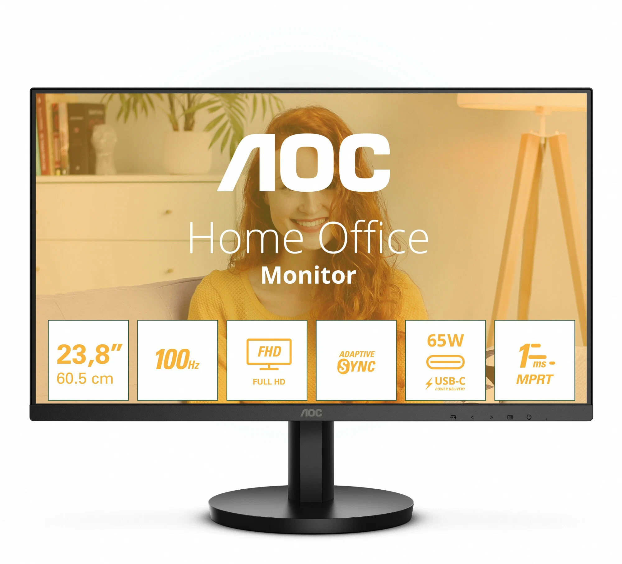 Монитор AOC  24" черный IPS LED 4ms 16:9 HDMI матовая 1300:1 250cd 178гр/178гр 1920x1080 100Hz FHD USB 24B3CA2 24B3CA2