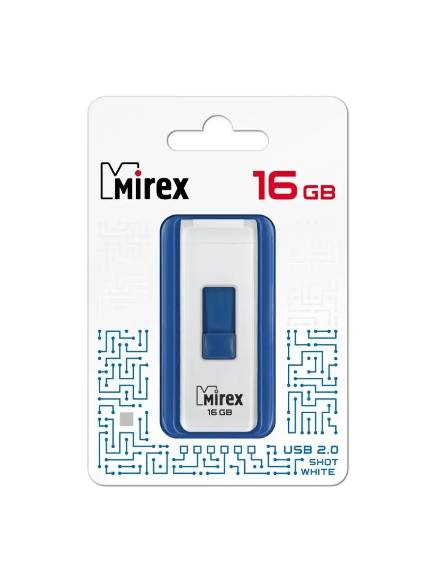 Флеш накопитель Mirex 13600-FMUWST16 16GB?Shot,USB 2.0,белый 13600-FMUWST16 13600-FMUWST16