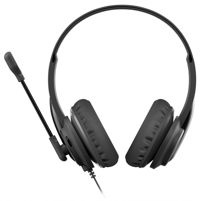 Наушники с микрофоном A4Tech  2м накладные USB оголовье (черный) HU-10 HU-10