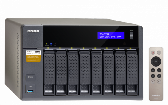 Сетевой RAID-накопитель QNAP 8 отсеков для HDD, HDMI-порт. Четырехъядерный Intel Celeron N3150 1,6 ГГц TS-853A-8G TS-853A-8G