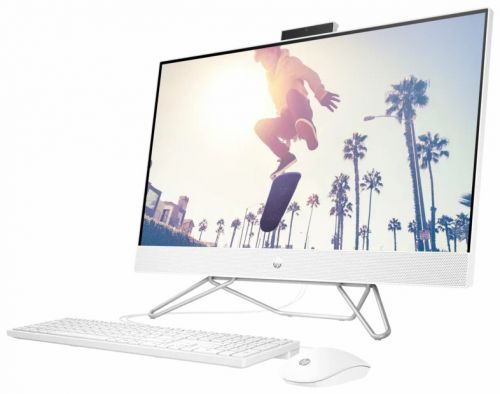 Моноблок HP 27-cb0035ur AiO 27"(1920x1080)/AMD Ryzen 5 5500U(2.1Ghz)/8192Mb/256PCISSDGb/noDVD/Int:AMD Intergrated Graphics /Cam/WiFi/war 1y/Starry White/FreeDOS + kbd/mouse 5D225EA 5D225EA