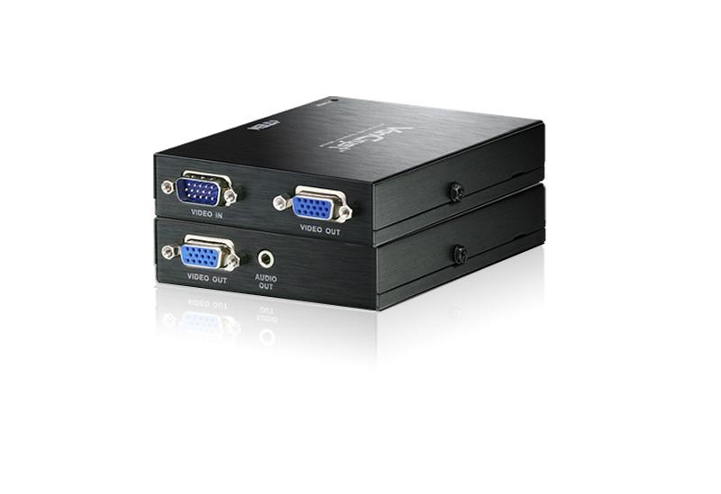 Удлинитель ATEN VGA/SVGA+AUDIO, 300 м., 1xUTP Cat5e, HD-DB15+MINI JACK, M+F>F, со шнуром VGA+AUDIO, Б.П.220> 5.3V VE170-AT-G VE170-AT-G