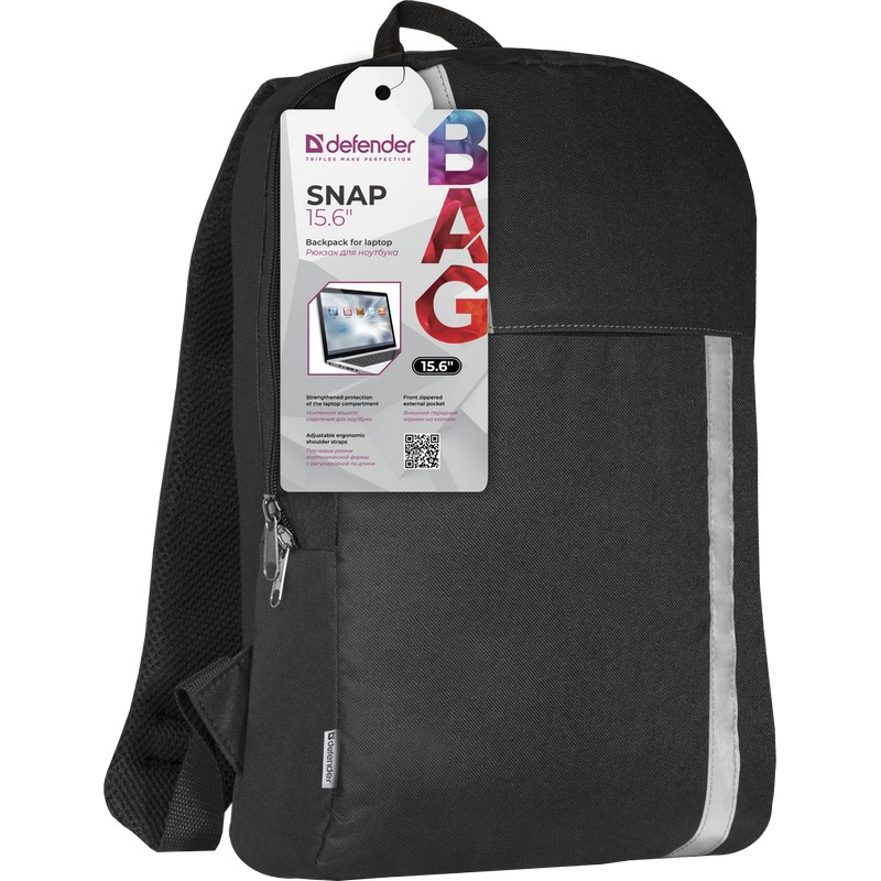 Рюкзак для ноутбука Defender Snap 15.6" черный, карман 26079 26079