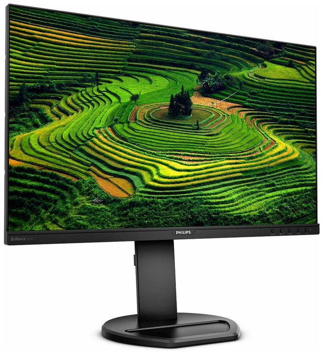 Монитор Philips 23,8" 1920x1080 IPS LED 16:9 5ms VGA DVI HDMI DP 2*USB3.0 2*USB2.0 50M:1 178/178 250cd HAS Pivot Tilt Swivel Speakers Black 241B8QJEB/00 241B8QJEB/00