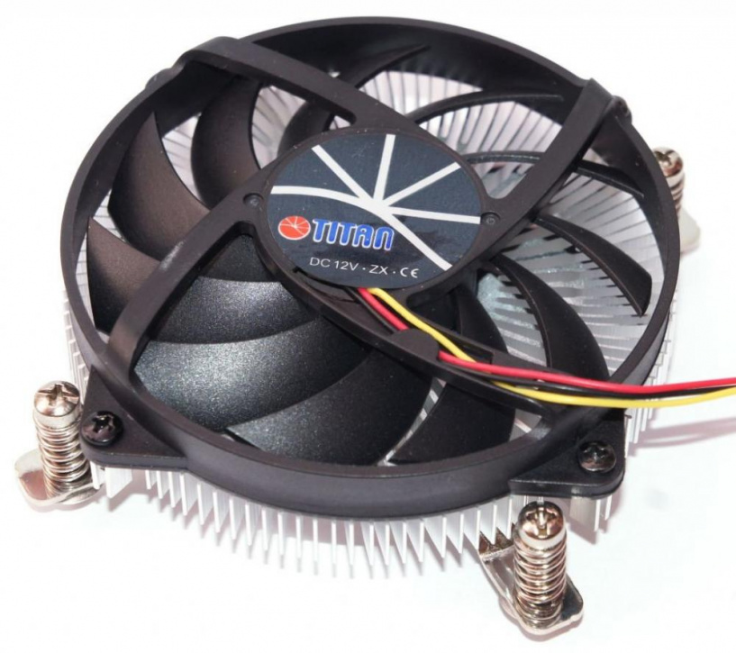 Вентилятор Socket 1156/1155 | Titan  DC-155A915Z/R, низкопрофильный (75Вт, KUKRI, Push-Pin, Z-bearin DC-155A915Z/R