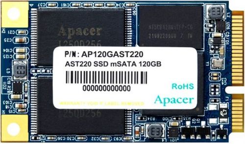 Твердотельный накопитель Apacer mSATA 120GB AST220 Client SSD SATA 6Gb/s, 500/470, IOPS 65/82K, MTBF 1.5M, 3D TLC, 32MB, 70TBW, 0.53 AP120GAST220-1 AP120GAST220-1