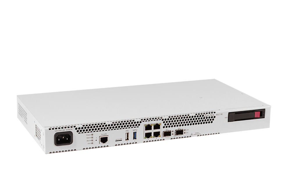 Контроллер Eltex  4x10/100/1000BASE-T, 2x10GBASE-R SFP+, 1x USB 2.0, 1x USB3.0, 1 слот для SD-карт, 220V AC, подключение до 150 точек доступа WLC-30 WLC-30 #1