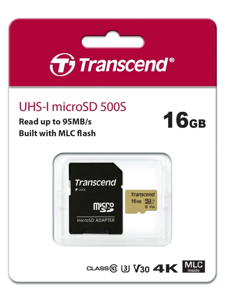 Карта памяти Transcend microSD 6GB UHS-I U3 with Adapter, MLC  TS16GUSD500S TS16GUSD500S #2