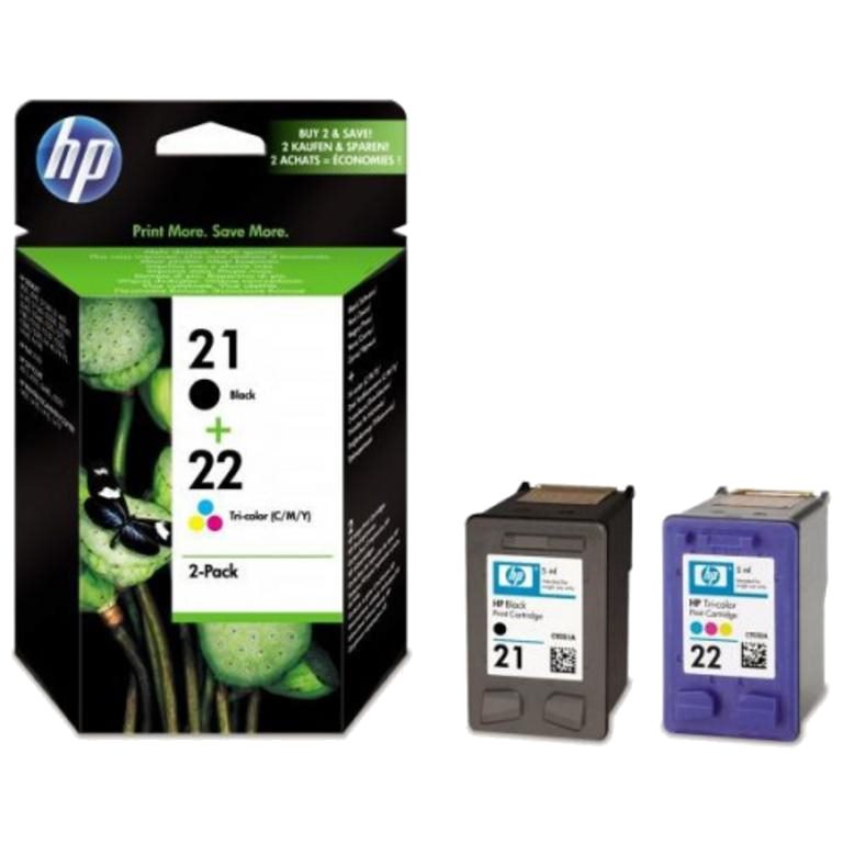 Картридж струйный HP 21+22 многоцветный/черный x2уп. для HP DJ 3900/D1400/D1500 SD367AE SD367AE
