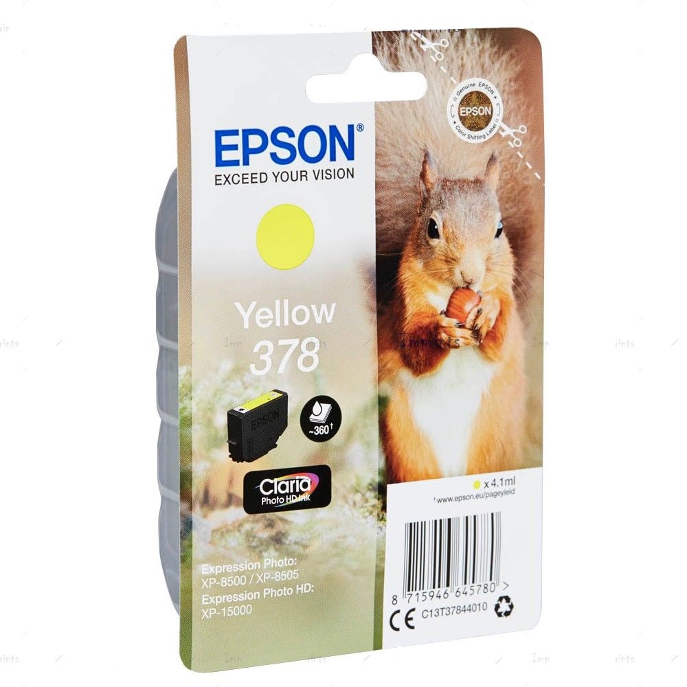 Картридж Epson T3784 с желтыми чернилами Claria Photo HD Ink (360 стр.) для принтера Epson XP-15000 C13T37844020 C13T37844020