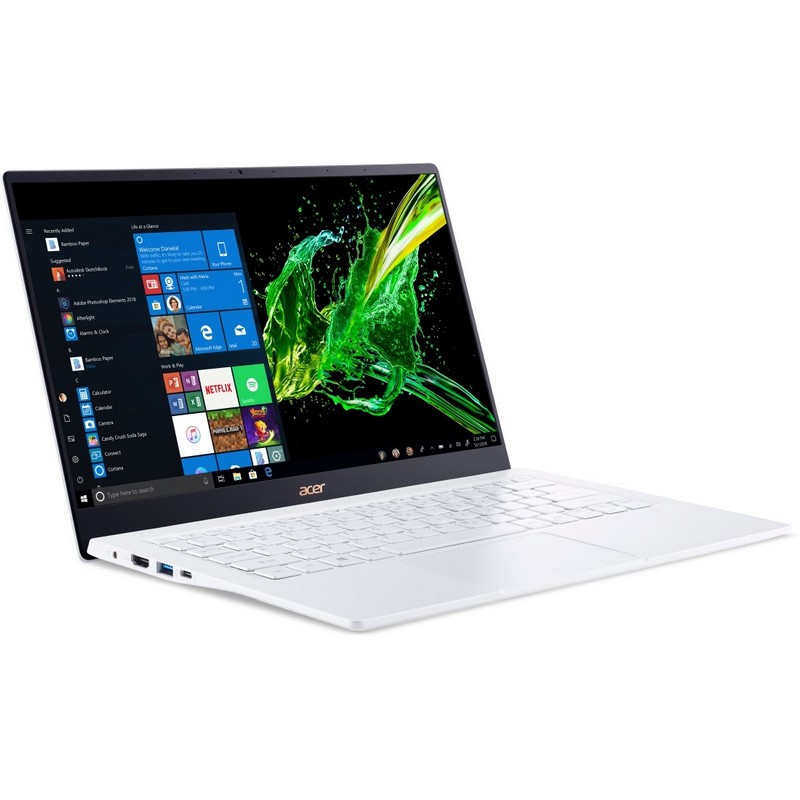 Ноутбук Swift 5 SF514-54T-79FY Core i7 1065G7/8Gb/SSD512Gb/Intel Iris Plus graphics/14"/IPS/Touch/FHD (1920x1080)/Windows 10/white/WiFi/BT/Cam NX.HLGER.004 NX.HLGER.004