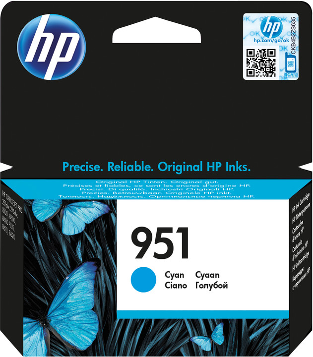 Картридж струйный HP 951 голубой для HP OJ Pro 8610/8620 (700стр.) CN050AE CN050AE