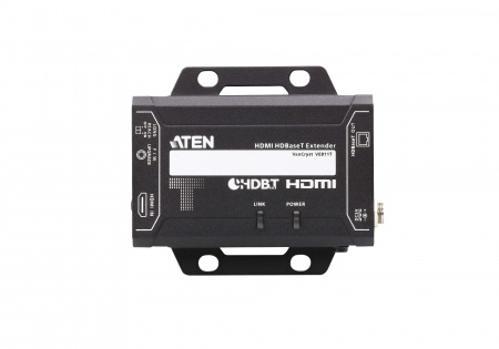 Удлинитель-передатчик ATEN HDMI HDBaseT, 100 метр,, 1xUTP Cat5e, HDMI+RJ45, F, без шнуров, DC 5,3V, (макс,разр,4096x2160/3840x2160 60Hz 4:2:0/30Hz 4:4:4 70м Cat5e/6;100м Cat6a/1080p 100м Cat 5e/6/6a;макс,скор,10,2Gbps) VE811T-AT-G VE811T-AT-G