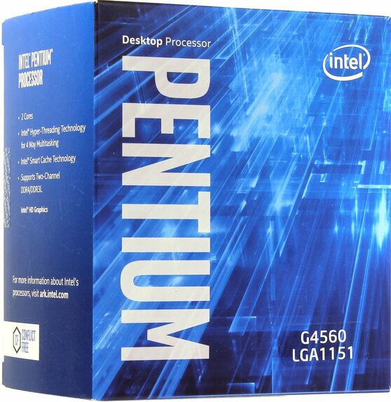 Процессор  Intel Original Pentium Dual-Core G4560 Soc-1151 () (3.5GHz/Intel HD Graphics 610) Box BX80677G4560 S R32Y BX80677G4560 S R32Y