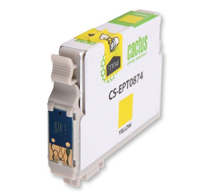 Картридж Cactus струйный CS-EPT0874 желтый для Epson Stylus Photo R1900 (13.8мл) CS-EPT0874 CS-EPT0874