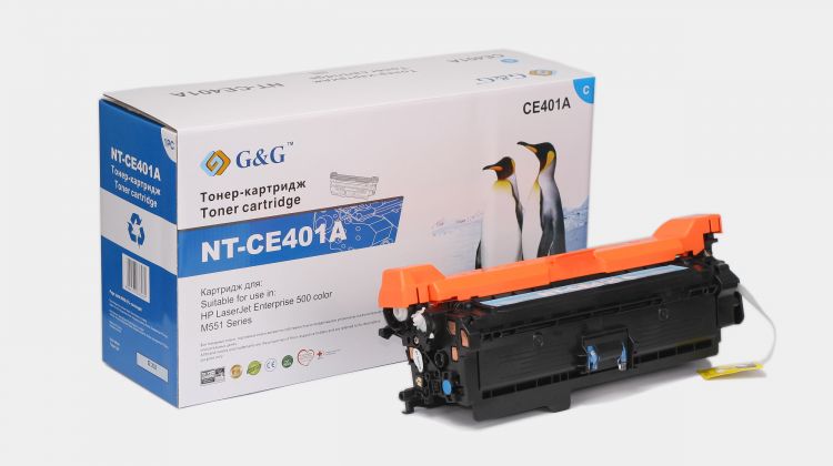 Тонер-картридж G&G голубой для HP LaserJet Enterprise 500 color M551 (6000 стр) NT-CE401A NT-CE401A