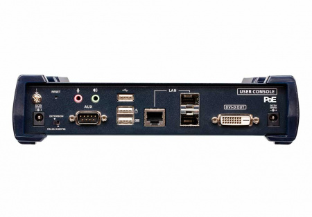 Удлинитель-передатчик ATEN KVM USB DVI-D+AUDIO+RS232, 100м, UTP/10км, SM точка-точка/неогранич, в пределах LAN, 1xUTP/2xОптич,волокна SFP(LC);GbE (TCP/IP;IGMP), DVI-D+4xUSB A-тип+2xMINI JACK+DB9,,, PoE, (макс,разр,2560х2048;резерв LAN) KE6922R-AX KE6922R-AX