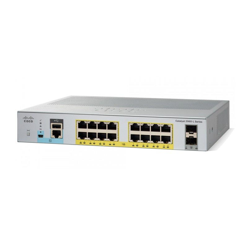 Коммутатор Cisco Catalyst 2960L 16 port GigE with PoE, 2 x 1G SFP, LAN Lite WS-C2960L-16PS-LL WS-C2960L-16PS-LL