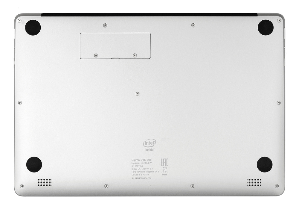 Ноутбук Digma EVE 305 Celeron N3350/4Gb/SSD32Gb/Intel HD Graphics 400/13.3"/IPS/FHD (1920x1080)/Windows 10 Home Multi Language 64/black/silver/WiFi/BT/Cam/5000mAh ES3033EW ES3033EW