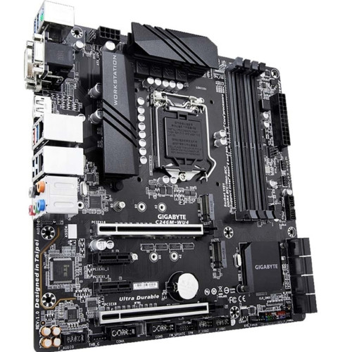 Материнская плата Gigabyte , Socket 1151, Intel®C246, 4xDDR4-2666, D-SUB+DVI-D+DP, 2xPCI-Ex16, 2xPCI-Ex1, 8xSATA3(RAID 0,1,5,10), 2xM.2, 8 Ch Audio, 2xGLan, (0+4)xUSB2.0, (6+2)xUSB3.1, 1xPS/2, mATX, RTL {6/10} C246M-WU4 C246M-WU4
