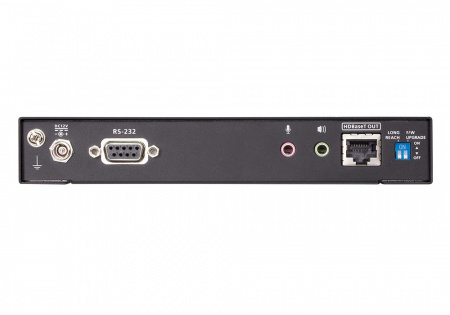 Удлинитель ATEN KVM USB, 2xDP+KBD&MOUSE USB+AUDIO+RS232, 100 метр,, 1xUTP Cat5e/HDBaseT, 2x(DP+MINIJACK)+DB9+USB B-тип>3xUSB A-тип, ~, с набором шнуров 1,5м,, 2xDC 5,3V, (Single/Dual View 4096x2160 30Hz 4:4:4/1920х1080 60Hz 90м Cat5e;100м Cat6/6a) CE CE924-AT-G