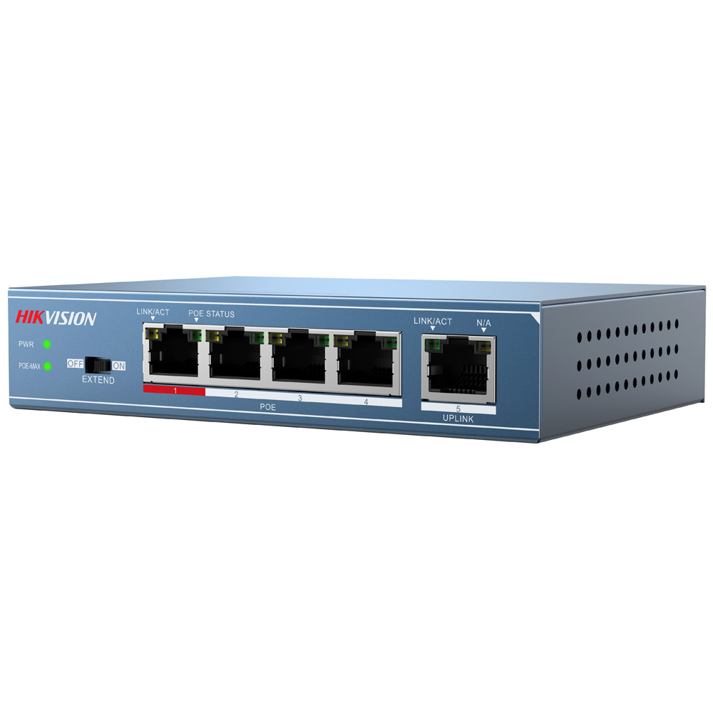 PoE коммутатор Hikvision DS-3E0105P-E с 4 PoE-портами DS-3E0105P-E DS-3E0105P-E