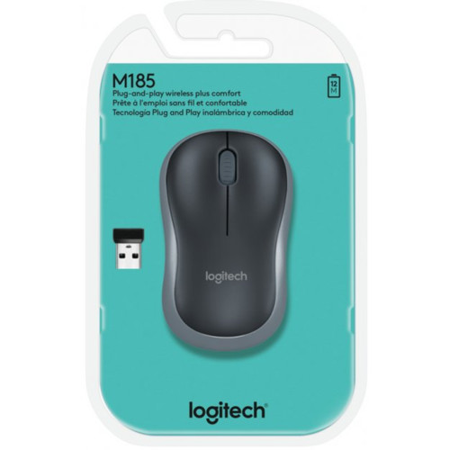 Мышь Logitech M185 Wireless Mouse black USB 910-002238 910-002238