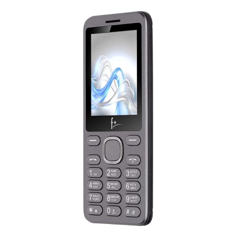 Телефон F+ сотовый S240 Dark Grey, 2.4'' 240х320, 32MB RAM, 32MB, up to 16GB flash, 0.08Mpix, 2 Sim, BT v2.1, Micro-USB, 1000mAh, 104g, 125 ммx53 ммx9,2 мм S240 Dark Grey S240 Dark Grey