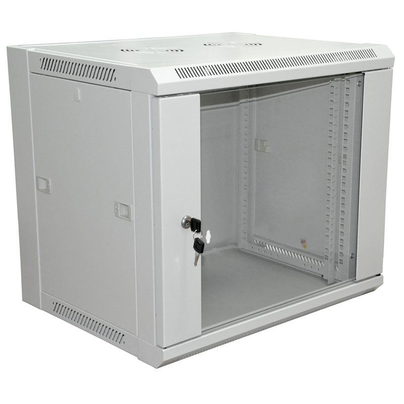 Шкаф Rexant 19" Настенный   6U 600×450×370 мм (ШxГxВ) - передняя дверь металл, боковые стенки съемные (разобранный), RAL 7035 04-2210 04-2210
