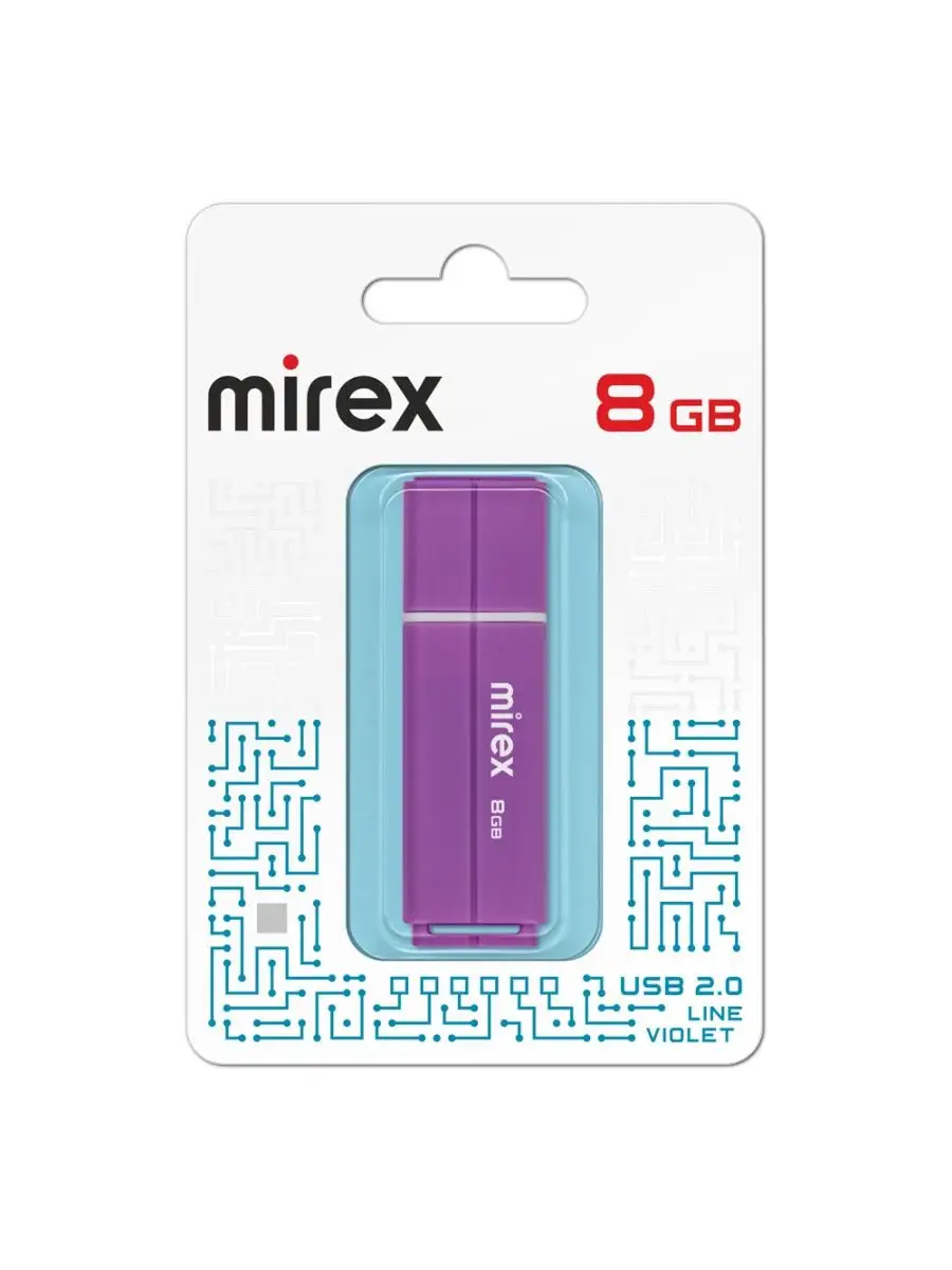 Флеш накопитель Mirex 13600-FMULVT08 8GB,Line,USB 2.0,фиолетовый 13600-FMULVT08 13600-FMULVT08