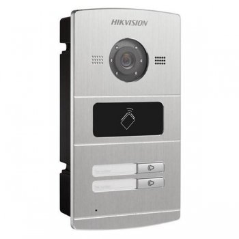 Вызывная панель Hikvision DS-KV8402-IM 1.3Мп IPна четырёх абонентов с ИК-подсветкой Встроенные считыватель карт, микрофон и динамик DS-KV8402-IM DS-KV8402-IM