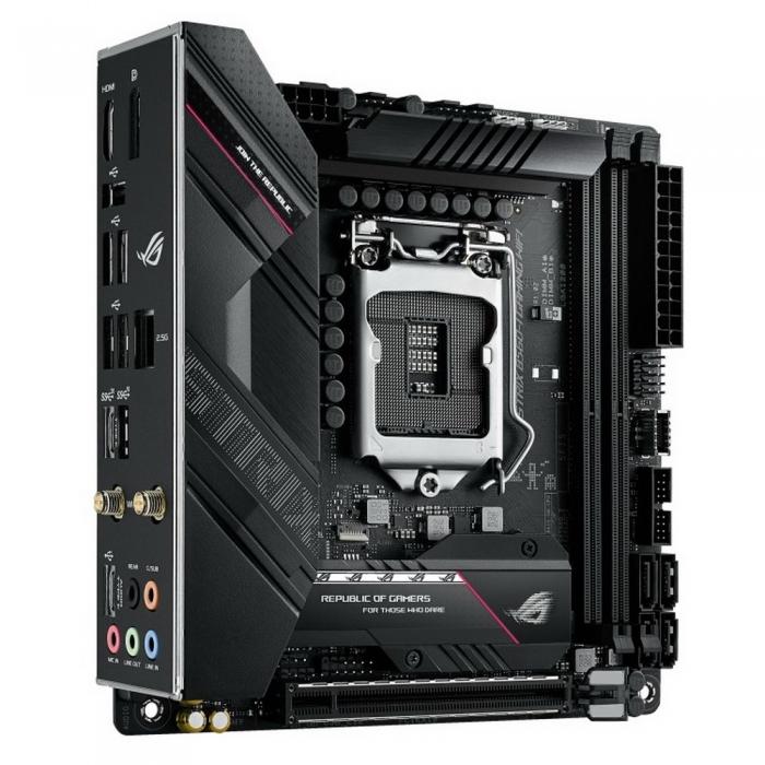 Материнская плата ASUS ROG STRIX B560-I GAMING WIFI, LGA1200, B560, 2*DDR4, HDMI,DP, SATA3,RAID, Audio, Gb LAN, USB 3.2*9, USB 2.0*3, COM*1 , mITX ROG STRIX B560-I GAMING WIFI ROG STRIX B560-I GAMING WIFI