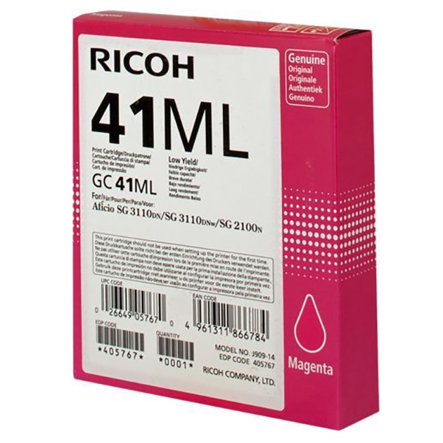 Картридж для гелевого принтера GC41ML пурпурный для Ricoh Aficio SG2100N/3110DN/DNw (600стр) 405767