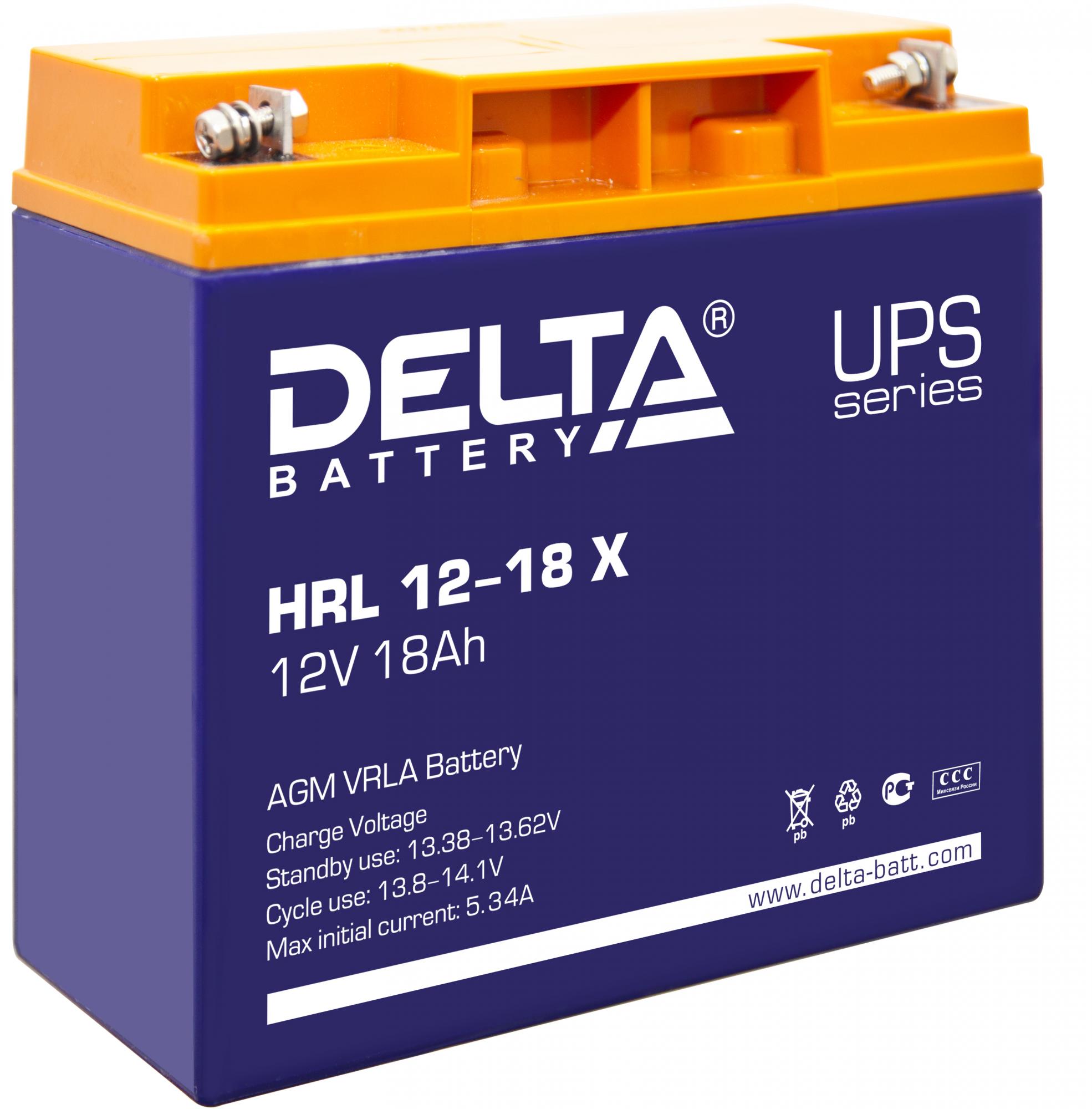 Аккумулятор Delta (12V, 17.8Ah) для UPS HRL 12-18 X HRL 12-18 X